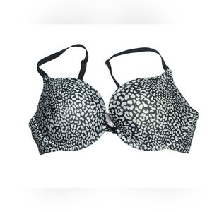 Victoria's Secret Very Sexy Push Up Black/White Animal Leopard Print Bra 34D